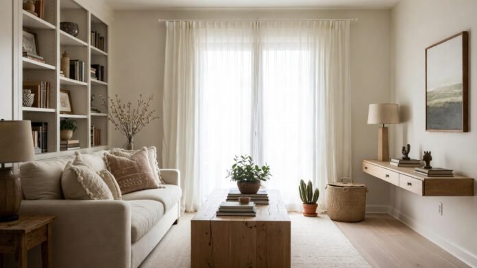 Smart storage furniture for family living room organization